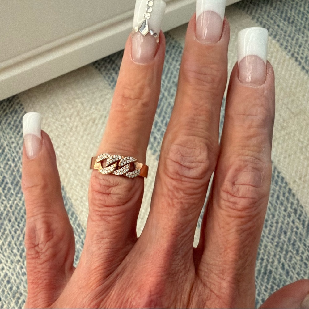 Diamond Link Rose Gold Ring